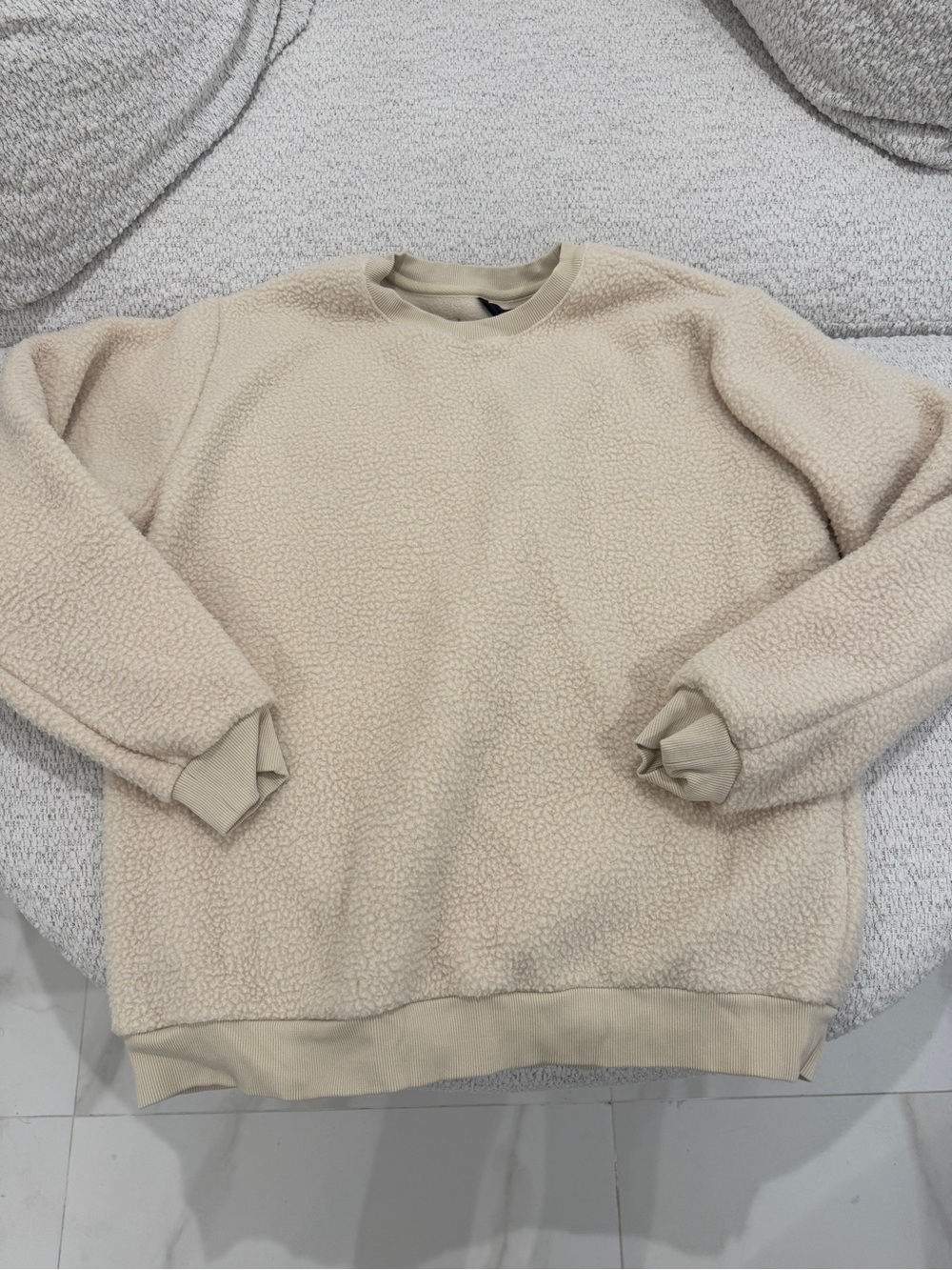 Fabletics Sherpa Long Sleeve Crewneck Sweater